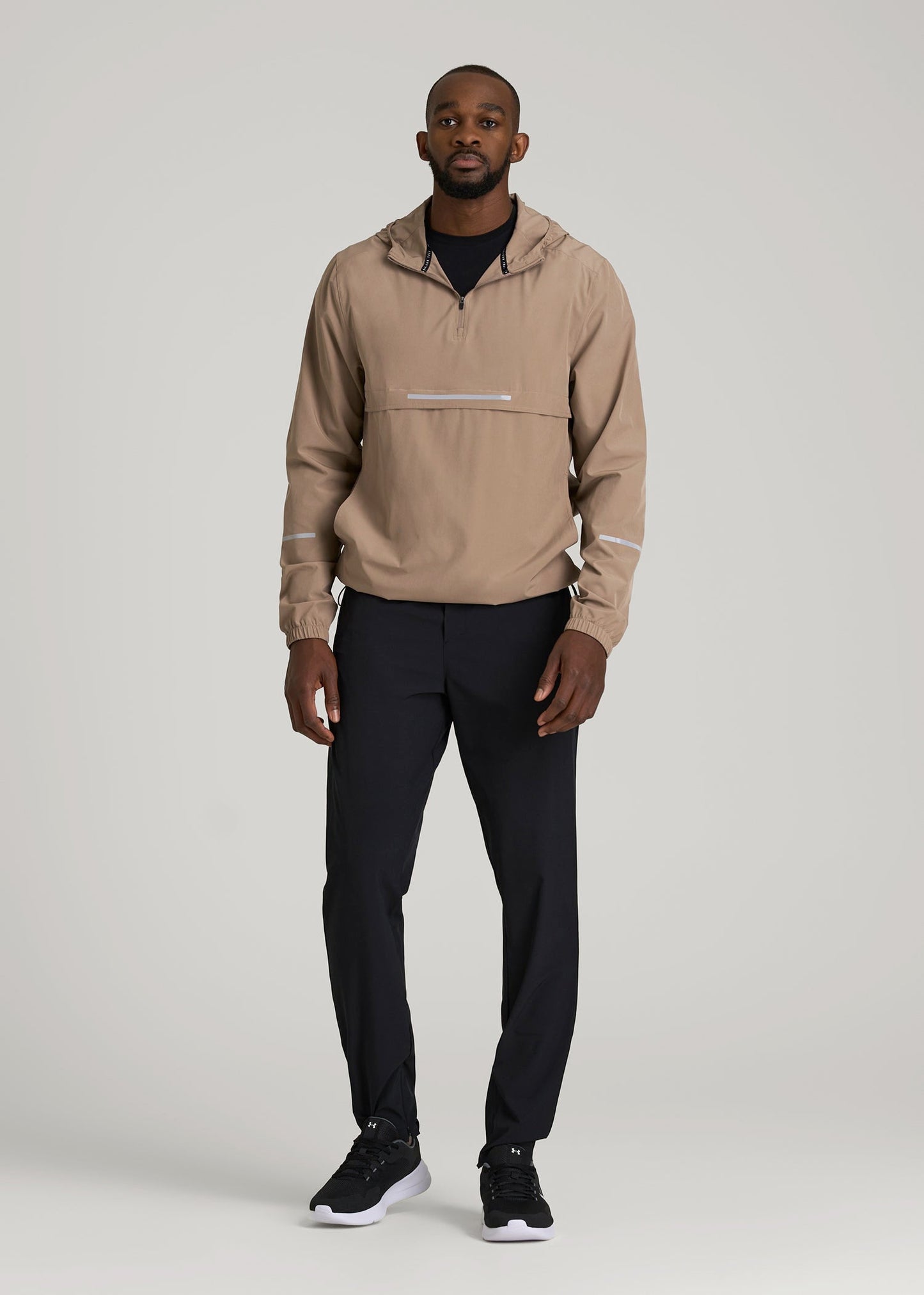 Featherweight Packable Anorak for Tall Men in Dark Sand