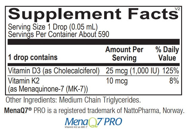 D3 W/K2 Liquid 1oz Ortho Molecular