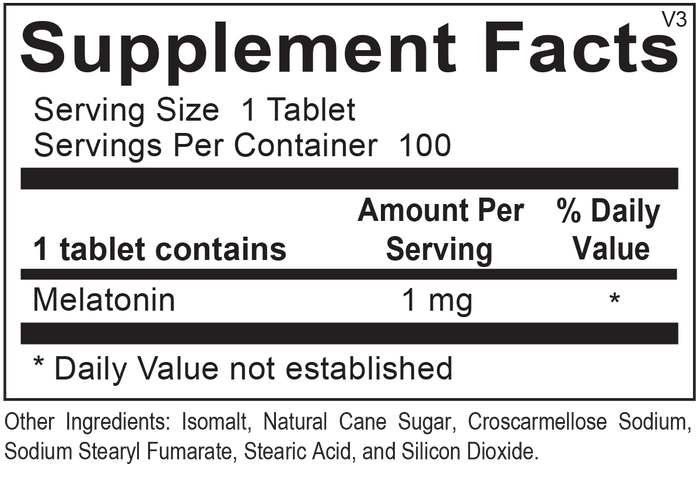 Melatonin 1mg Tablets (100ct) Ortho Molecular
