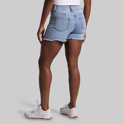 FLEX Stretchy Jean Short (Pebble Blue)