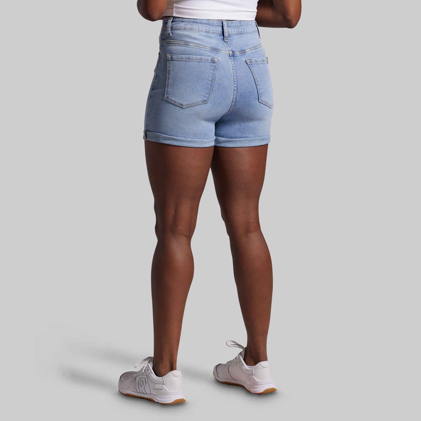 FLEX Stretchy Mom Jean Short (Pebble Blue)
