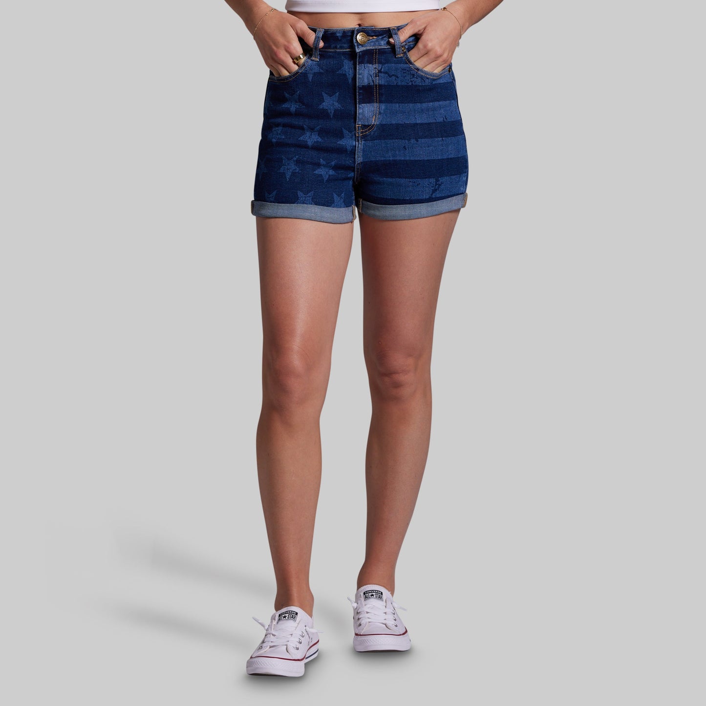 FLEX Stretchy Mom Jean Short (Dark Americana)