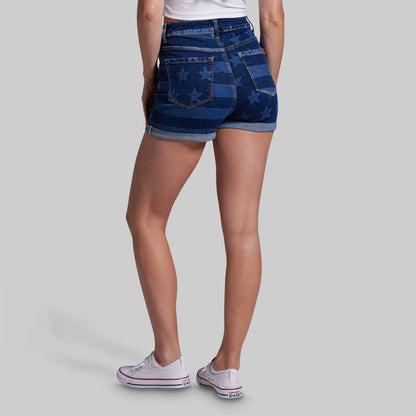 FLEX Stretchy Mom Jean Short (Dark Americana)