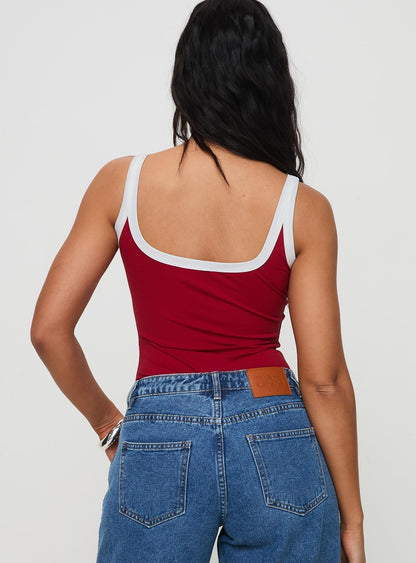 Astrea Bodysuit Red / White