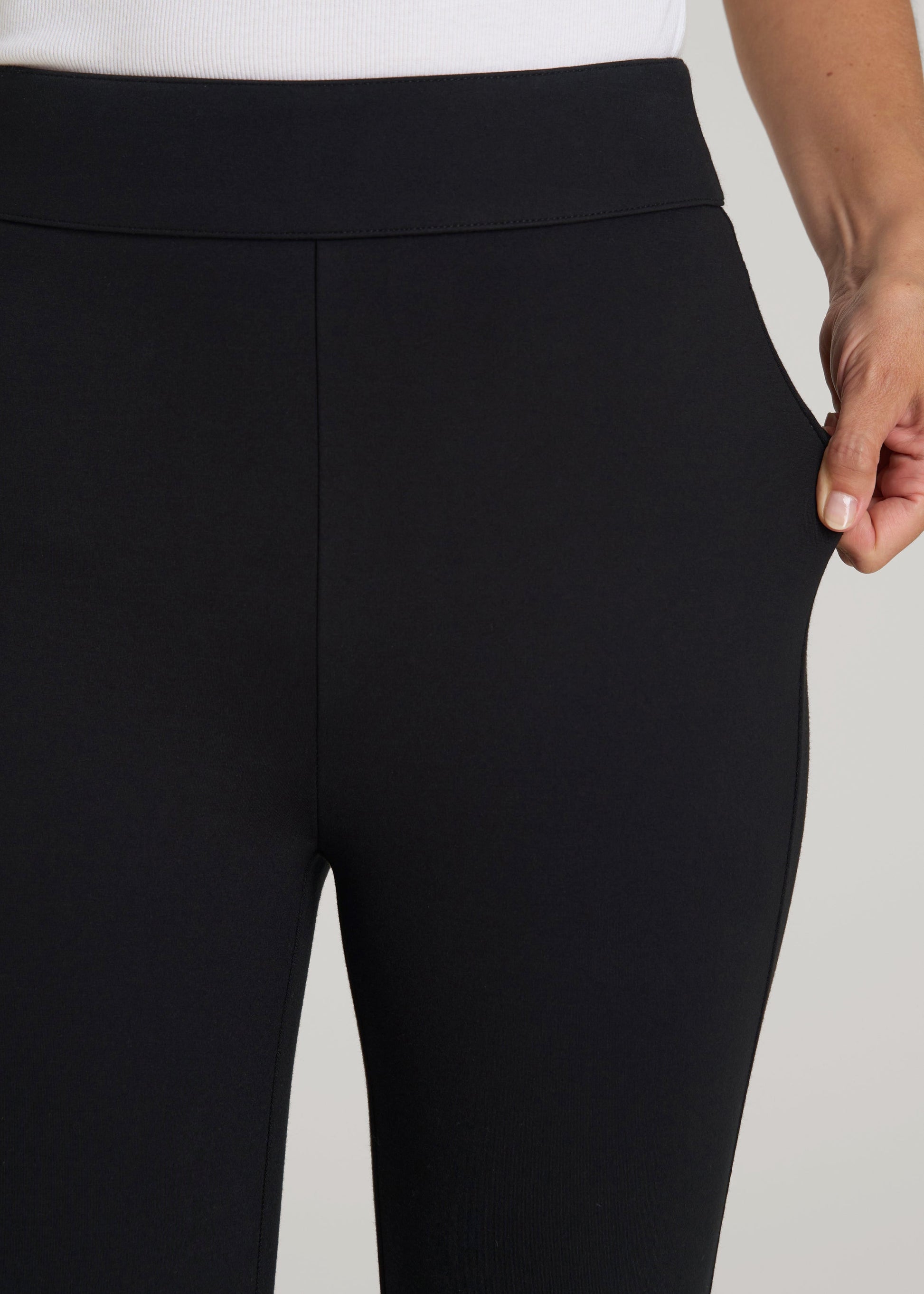 Flex Ponte Stirrup Pants for Tall Women in Black