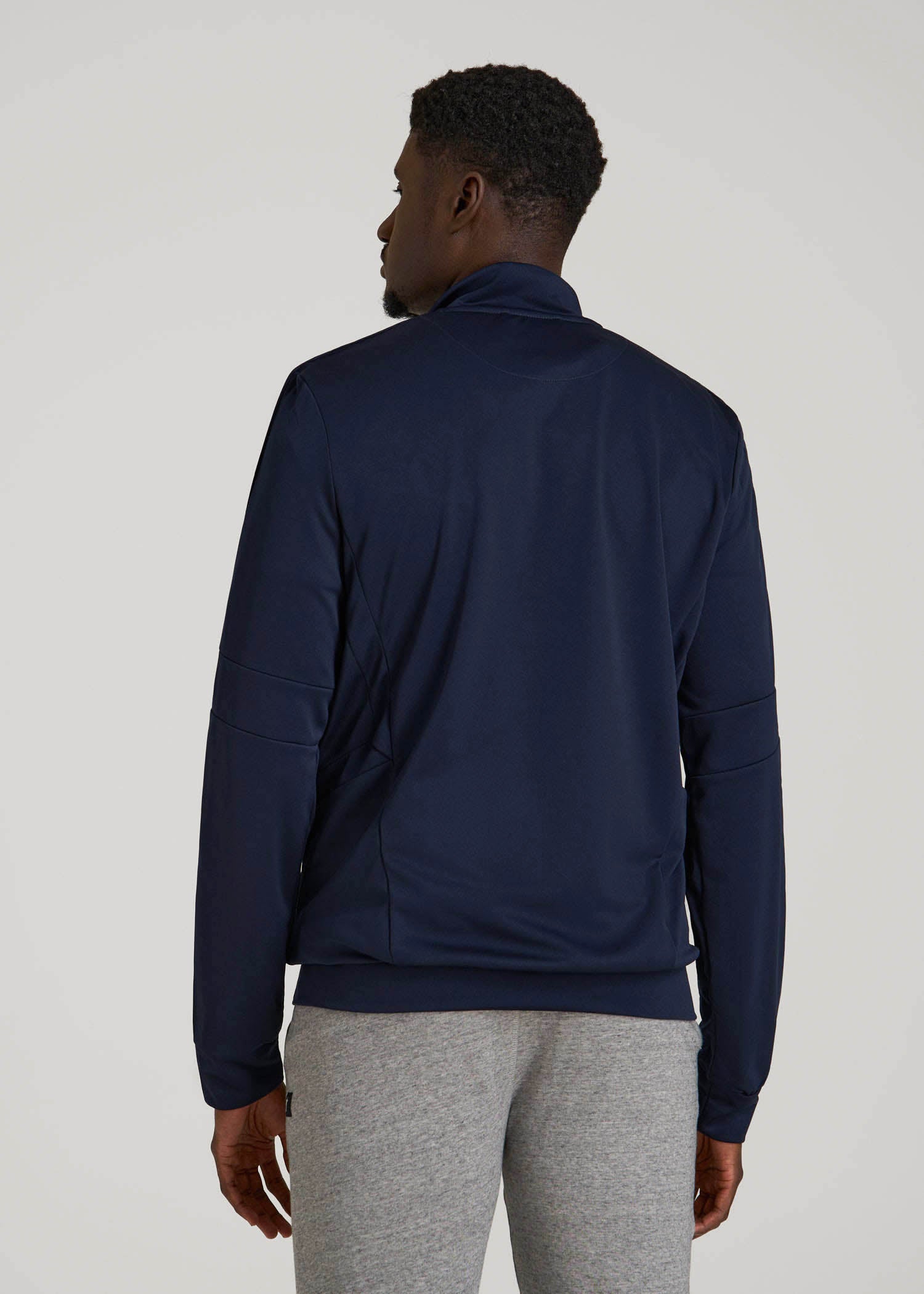 Athletic Stripe Jacket for Tall Men in Navy-White Stripe