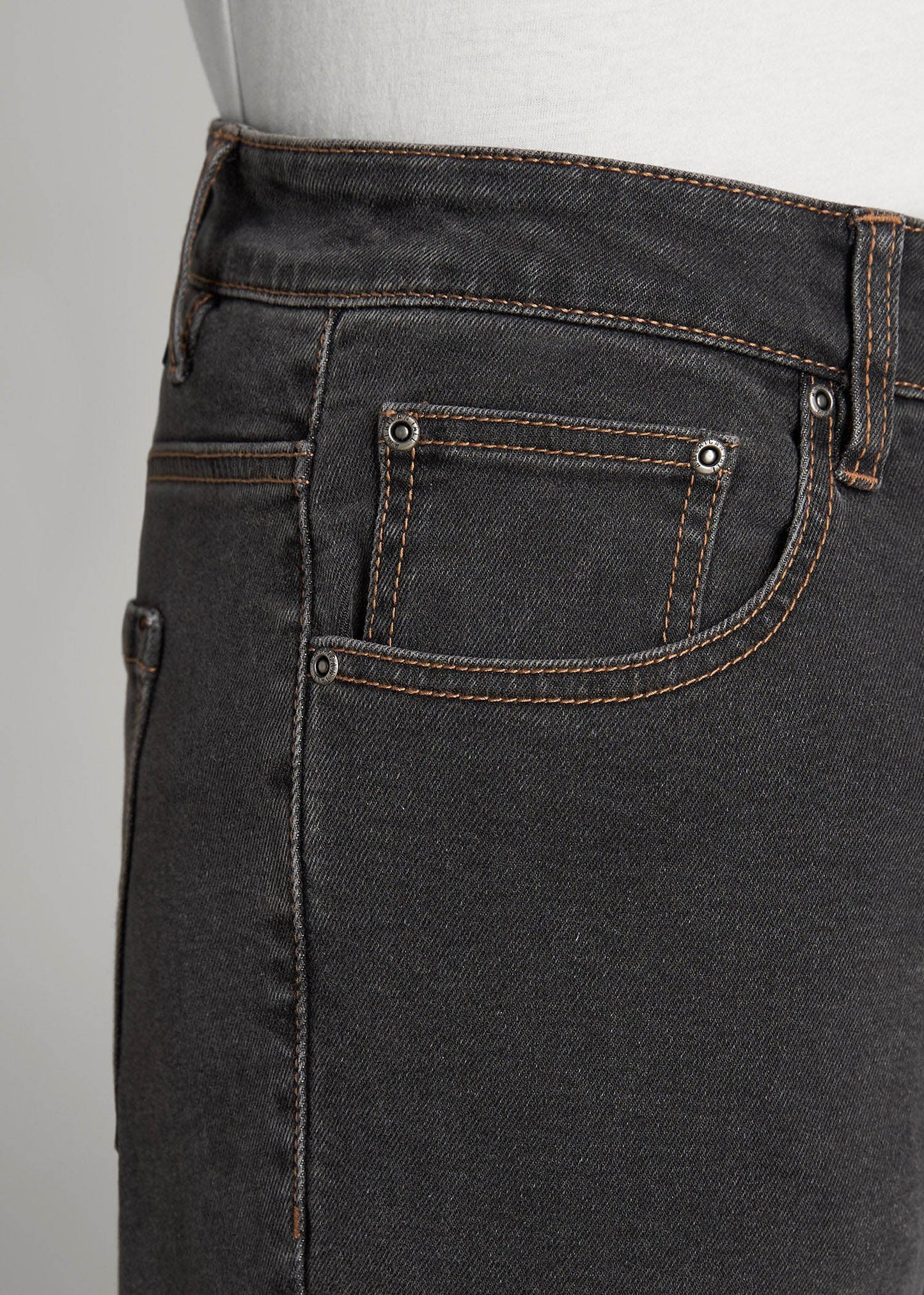 Carman TAPERED Jeans for Tall Men in Dark Grey Denim