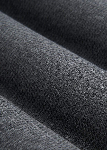 Double Honeycomb Thermal Crewneck  for Tall Men in Charcoal Mix