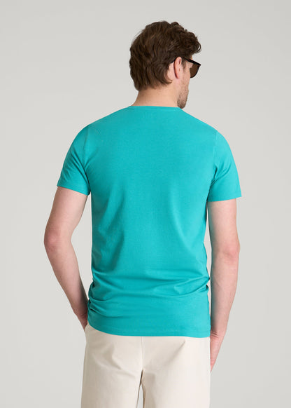The Essential Modern Fit Crewneck Tee for Tall Men in Baltic Turquoise