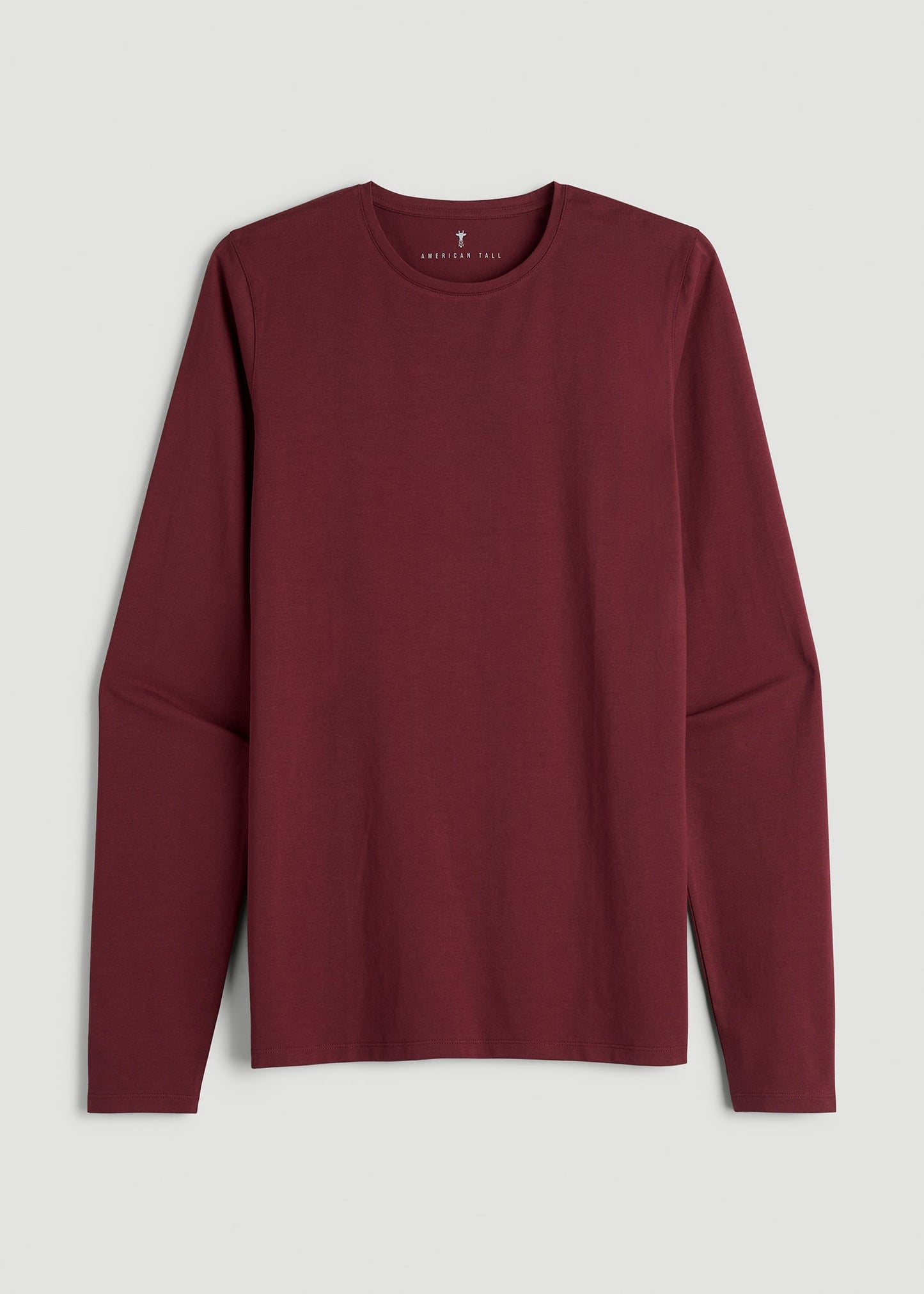 Essential Tees Slim Fit Long Sleeve Tee for Tall Men in Tawny Port