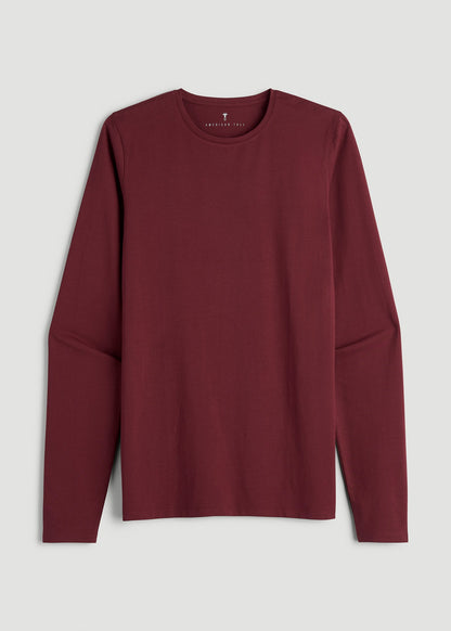 Essential Tees Slim Fit Long Sleeve Tee for Tall Men in Tawny Port