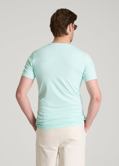 The Essential Slim Fit V-Neck Tee for Tall Men in Opal Blue