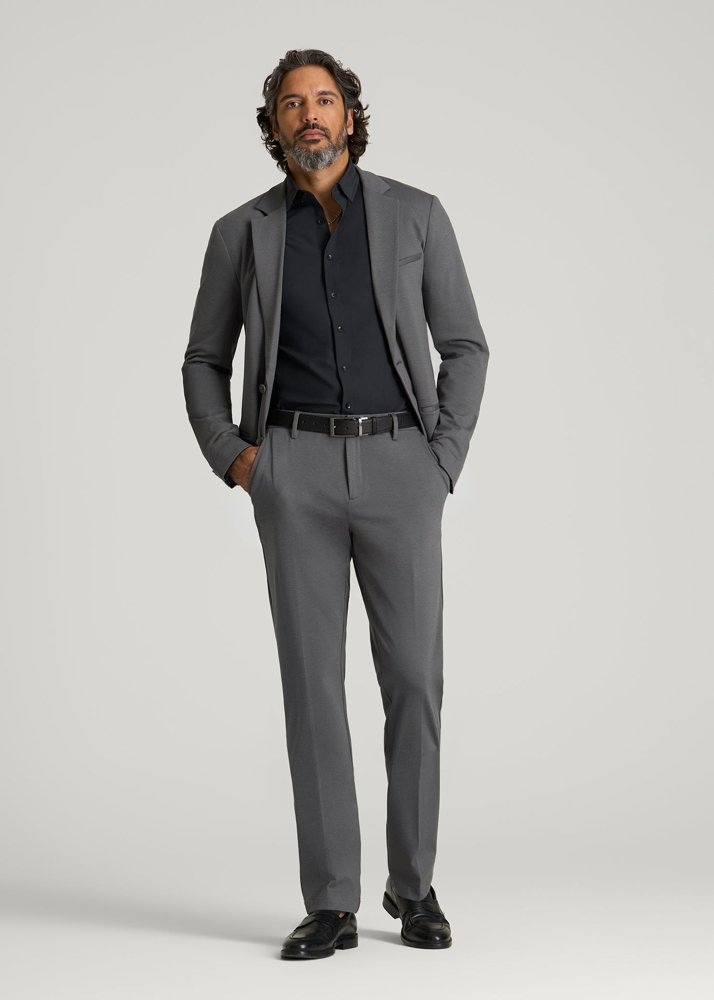 Flex Tech Suit Pants for Tall Men in Slate Nailhead