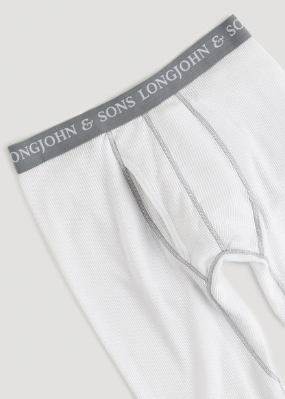 LJ&S Long Thermal Underwear for Tall Men in White