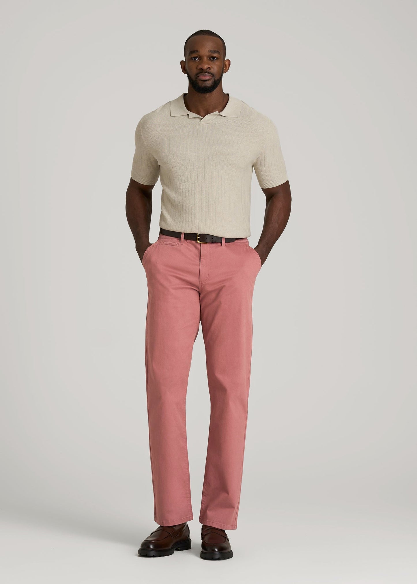 Mason Relaxed Chinos for Tall Men in Withered Rose