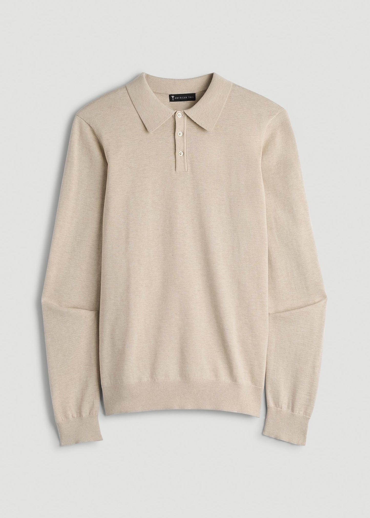 Polo Sweater for Tall Men in Vanilla Latte Mix
