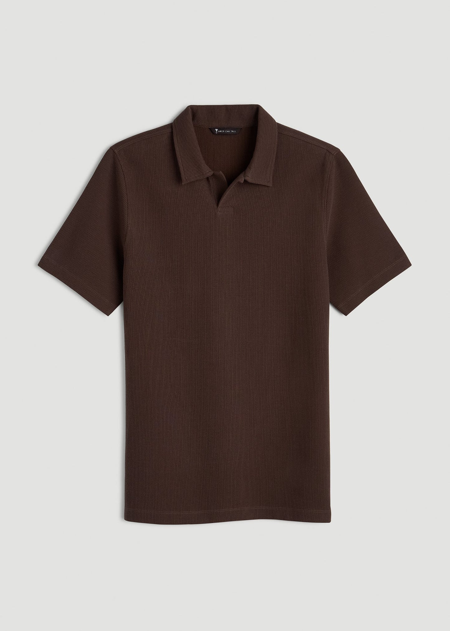 Micro Waffle Polo for Tall Men in Espresso