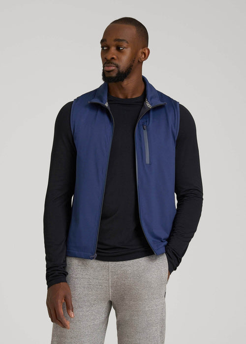 Performance Vest for Tall Men in Blue Mix