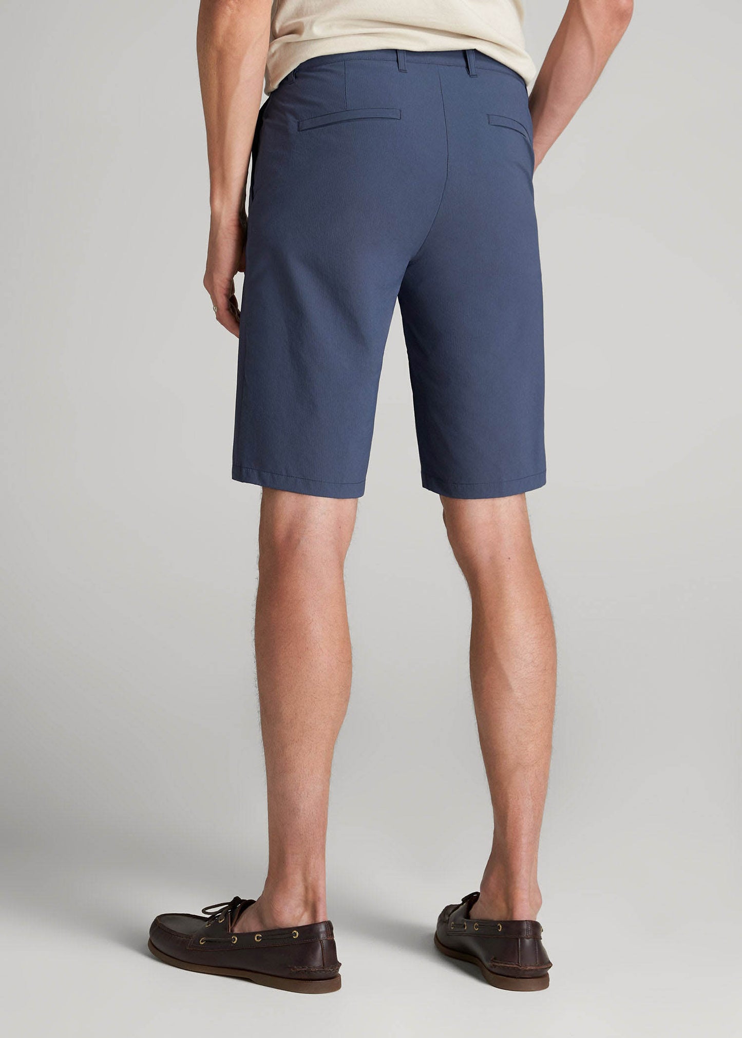 Premium Hybrid Shorts for Tall Men in Smoky Blue