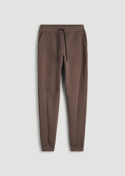Tech Motion Fleece Joggers for Tall Men in Coffee Quartz