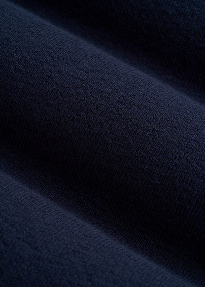 Terry Cotton Polo Cardigan for Tall Men in Patriot Blue
