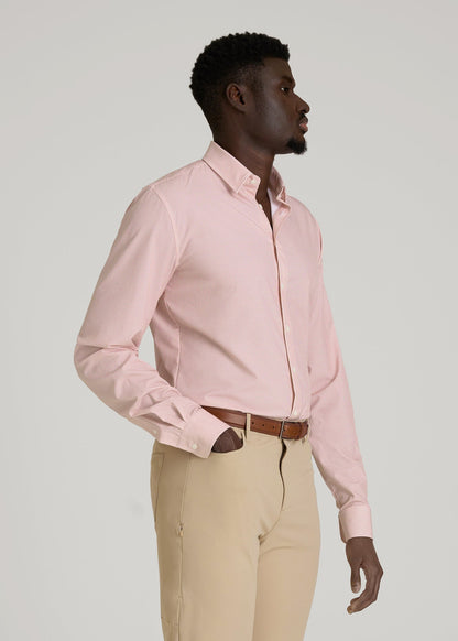 Traveler Stretch Dress Shirt in Light Orange Geometric