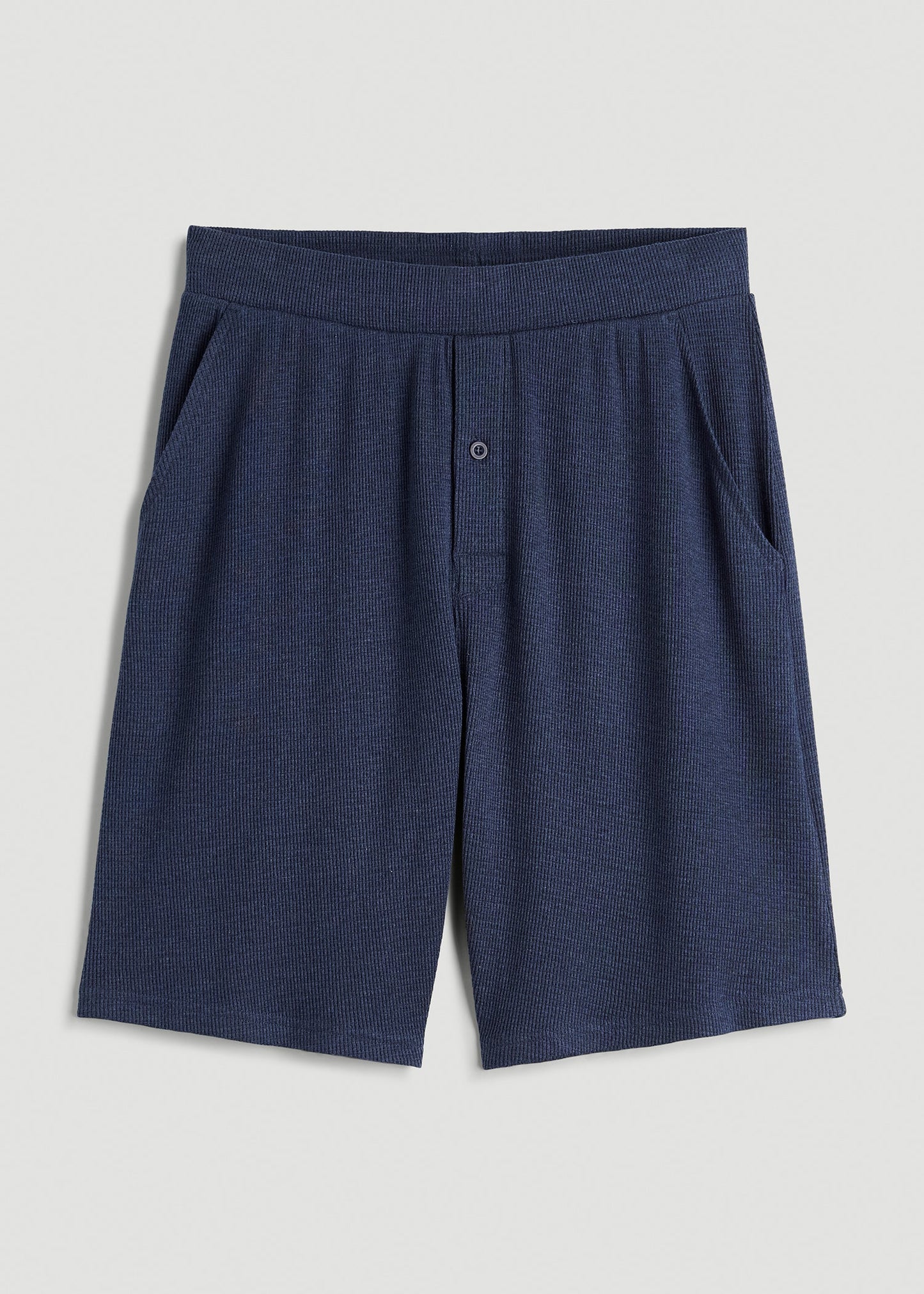 Waffle Lounge Shorts for Tall Men in Navy Blue