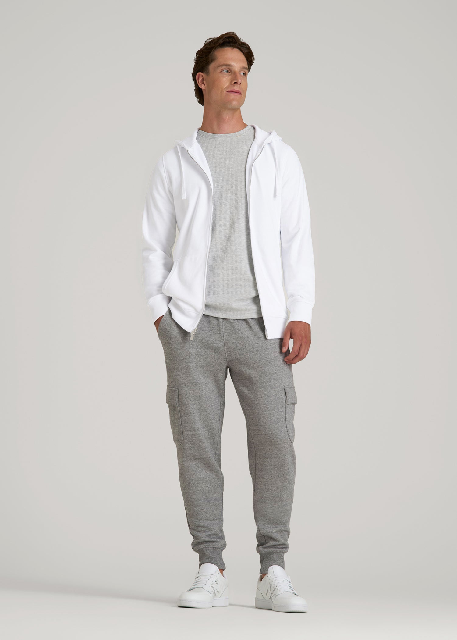 Wearever 2.0 French Terry Full-Zip Hoodie for Tall Men in White