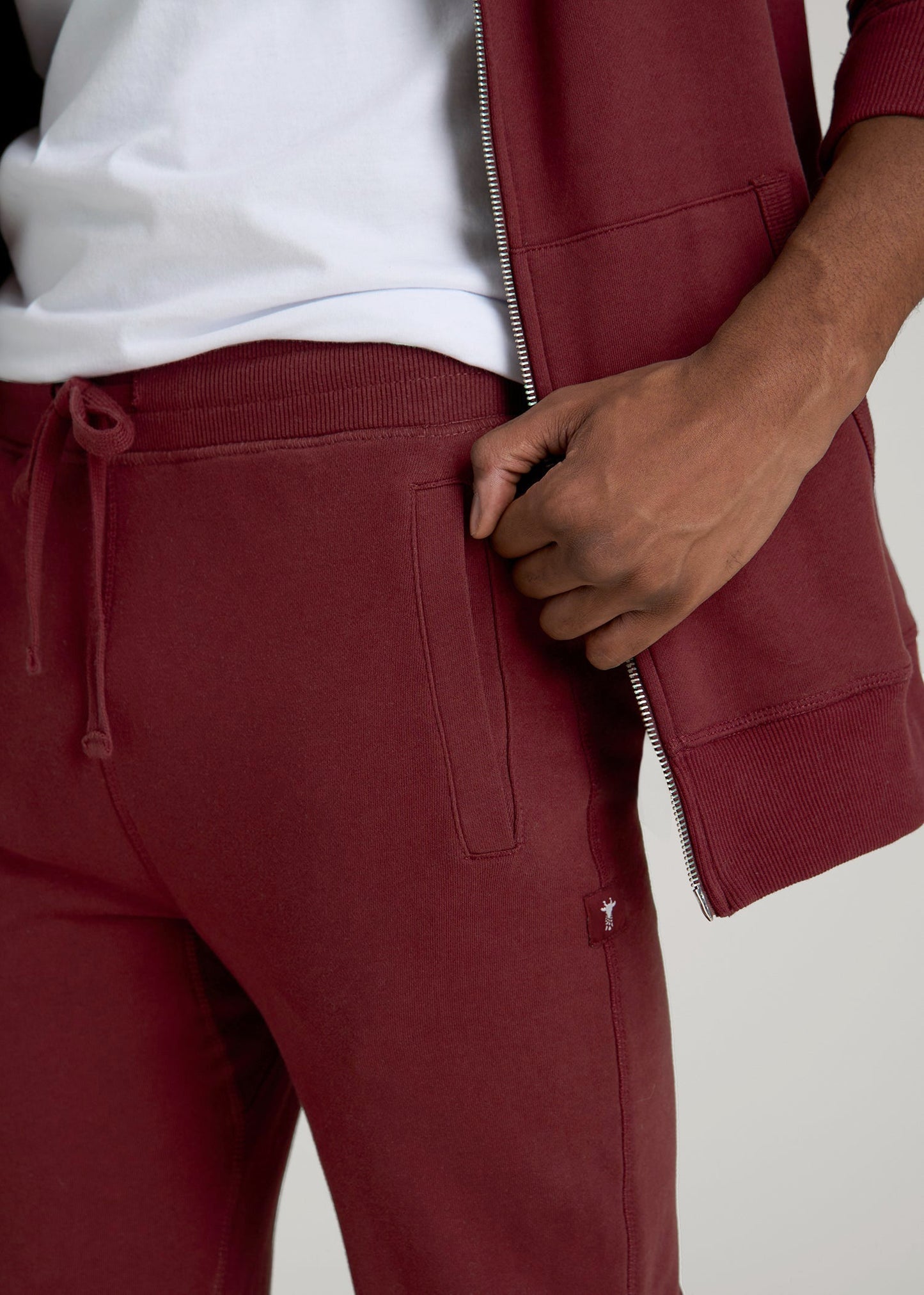 Wearever 2.0 French Terry Joggers for Tall Men in Red Ochre