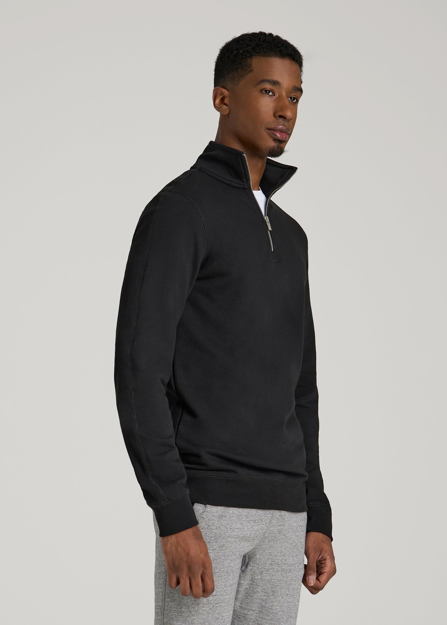 Wearever 2.0 French Terry Quarter-Zip Sweatshirt for Tall Men in Black