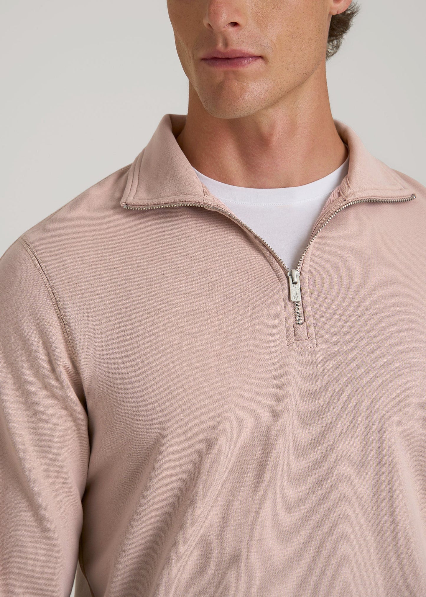 Wearever 2.0 French Terry Quarter-Zip Sweatshirt for Tall Men in Desert Rose