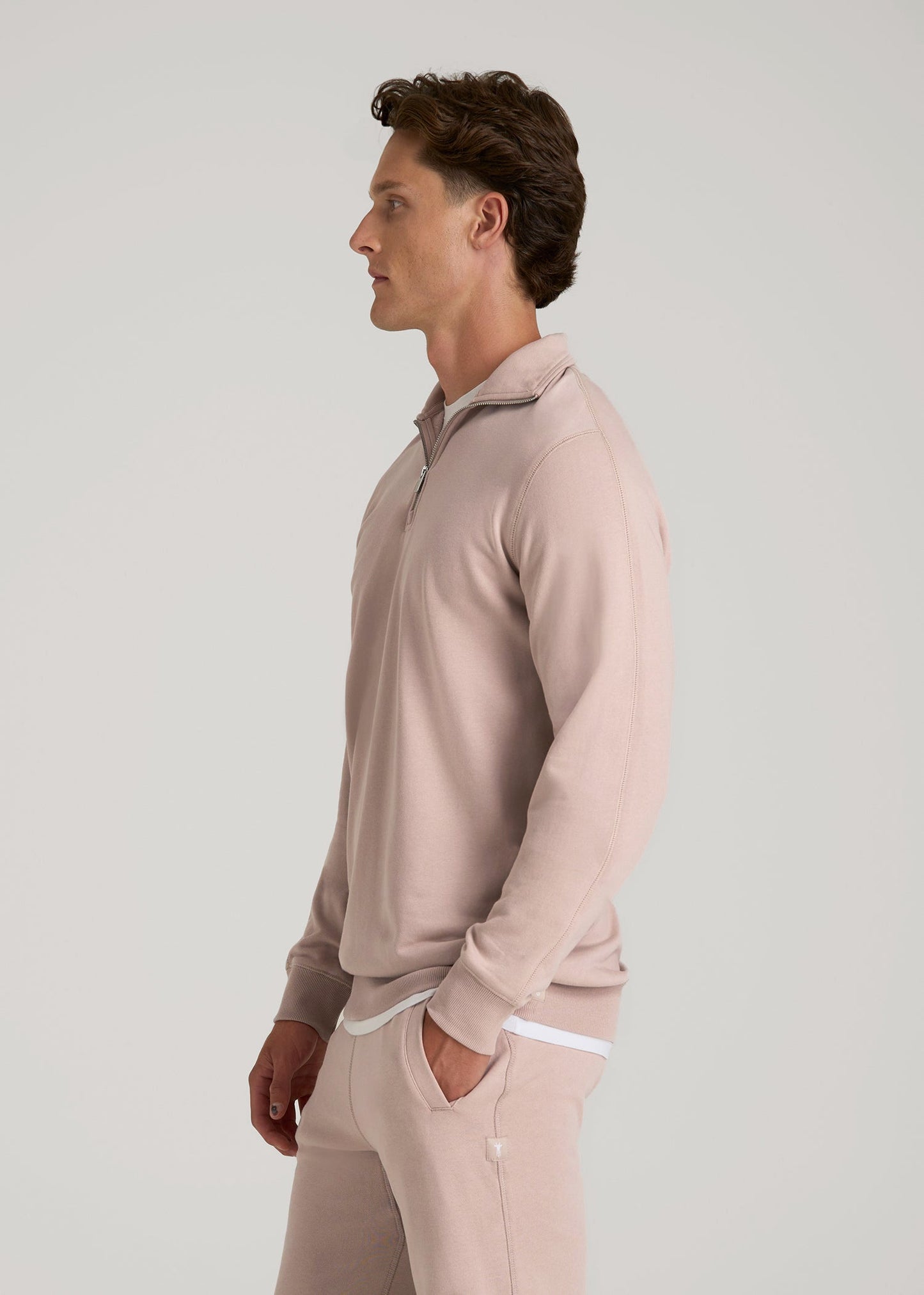 Wearever 2.0 French Terry Quarter-Zip Sweatshirt for Tall Men in Desert Rose