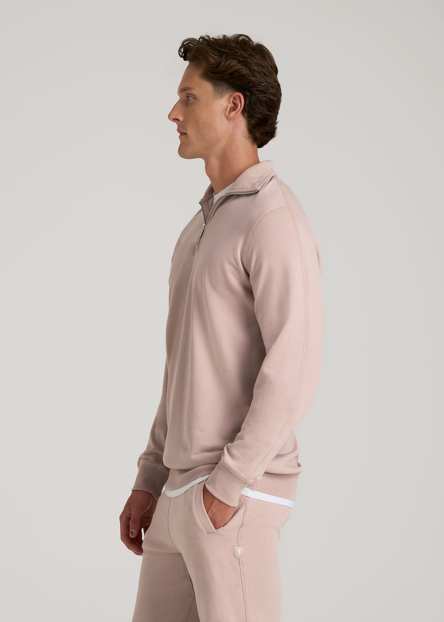 Wearever 2.0 French Terry Quarter-Zip Sweatshirt for Tall Men in Desert Rose