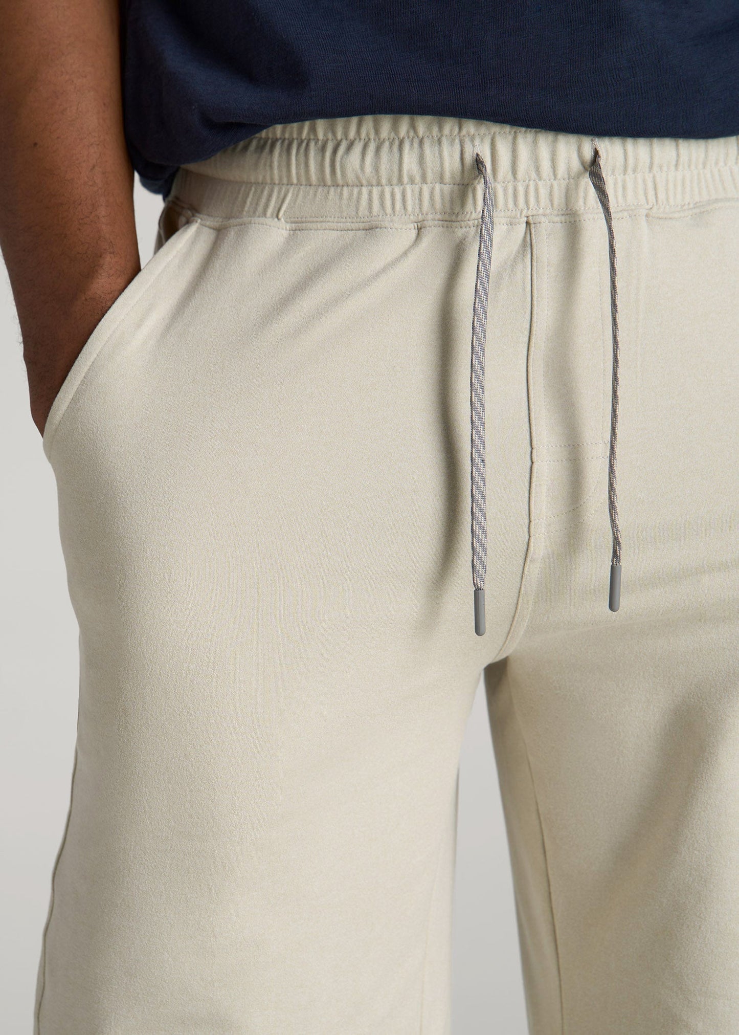 Weekender Stretch Lounge Shorts for Tall Men in Stone Heather