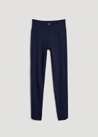 Balance Cross Over Leggings for Tall Women in Dark Navy