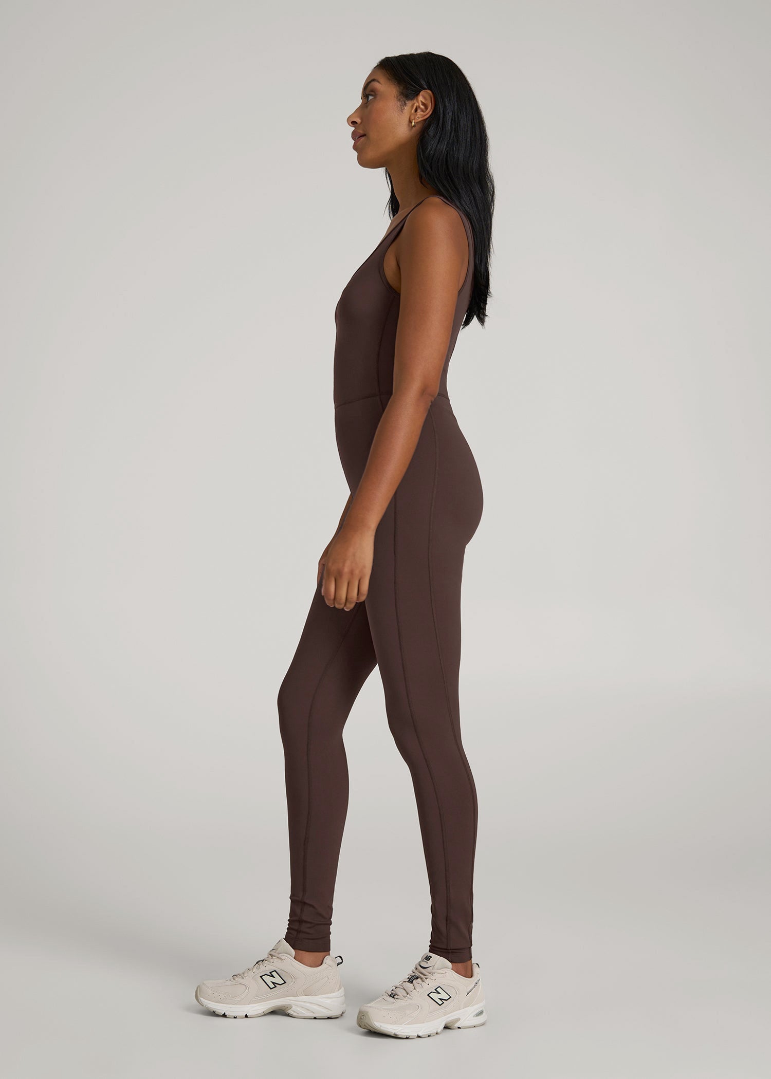 Balance Scoop Neck Jumpsuit for Tall Women in Espresso