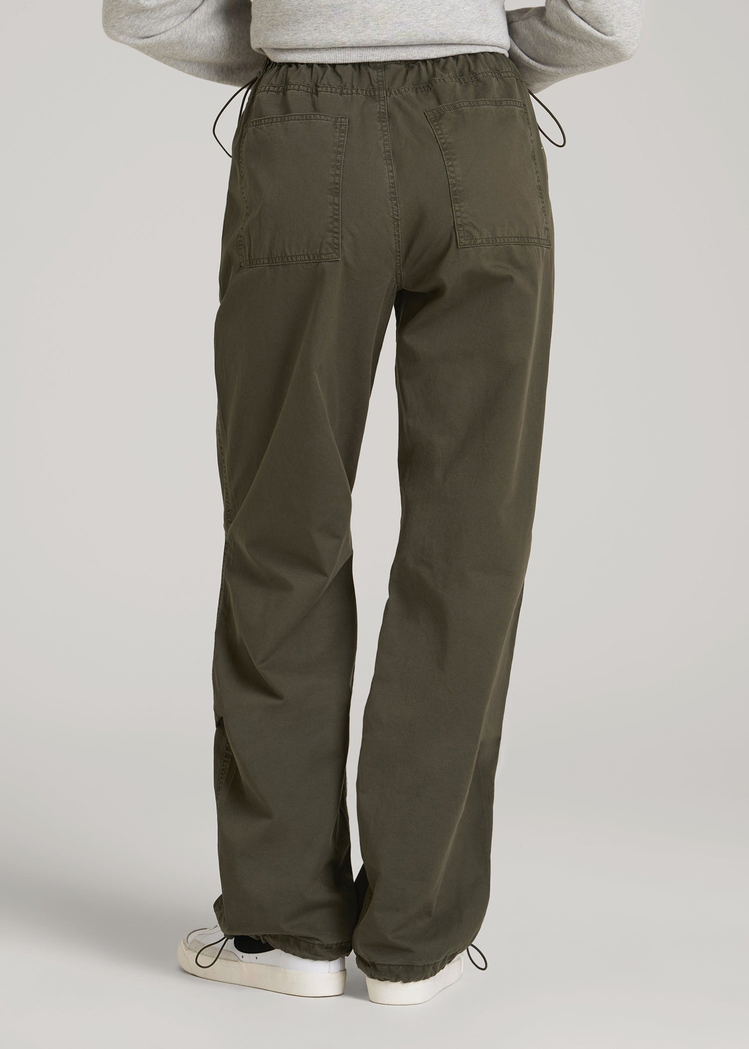 Garment Dyed Parachute Chino Pants for Tall Women in Forest Night