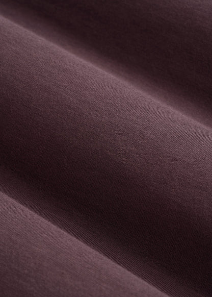 Long Sleeve Scoop V-Neck Tee Shirt for Tall Women in Merlot