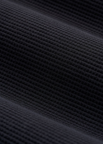 Mid-Rise Waffle Wide-Leg Pants for Tall Women in Black