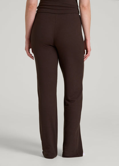 Open-Bottom Waffle Lounge Pants for Tall Women in Espresso