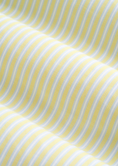 Oversized Poplin Button Shirt for Tall Women in Lemon Drop Stripe