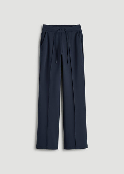 Flex Ponte Flare Pants with Drawcord for Tall Women in Navy