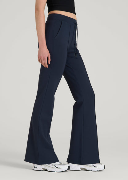Flex Ponte Flare Pants with Drawcord for Tall Women in Navy