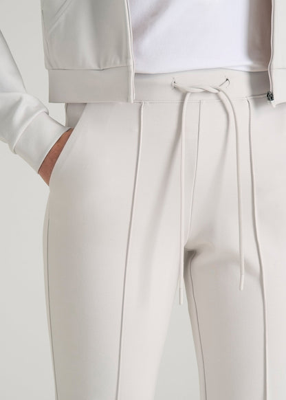 Flex Ponte Flare Pants with Drawcord for Tall Women in White Sand