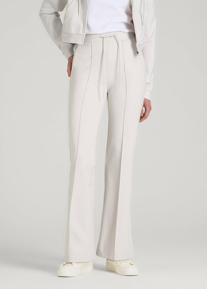 Flex Ponte Flare Pants with Drawcord for Tall Women in White Sand