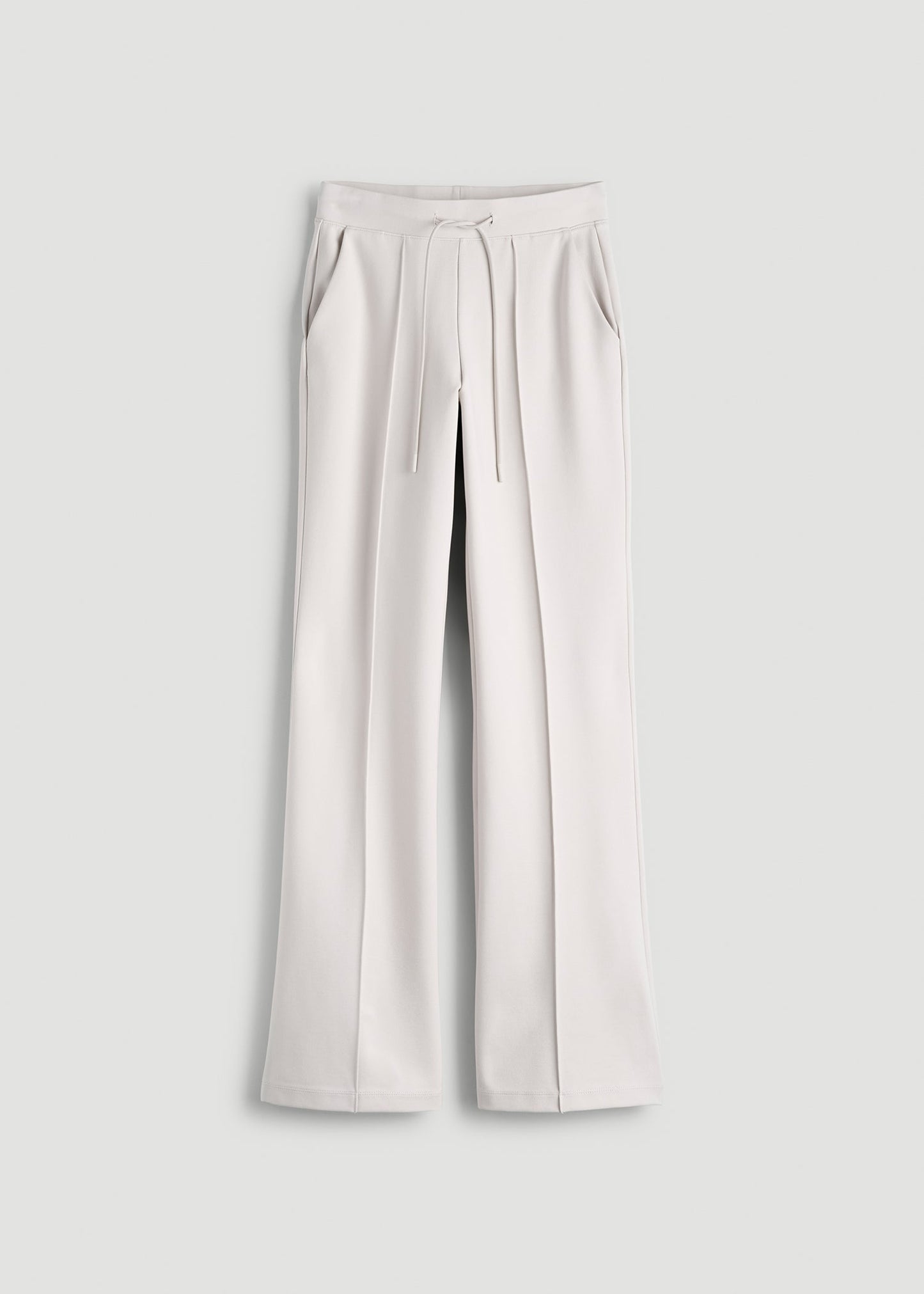 Flex Ponte Flare Pants with Drawcord for Tall Women in White Sand