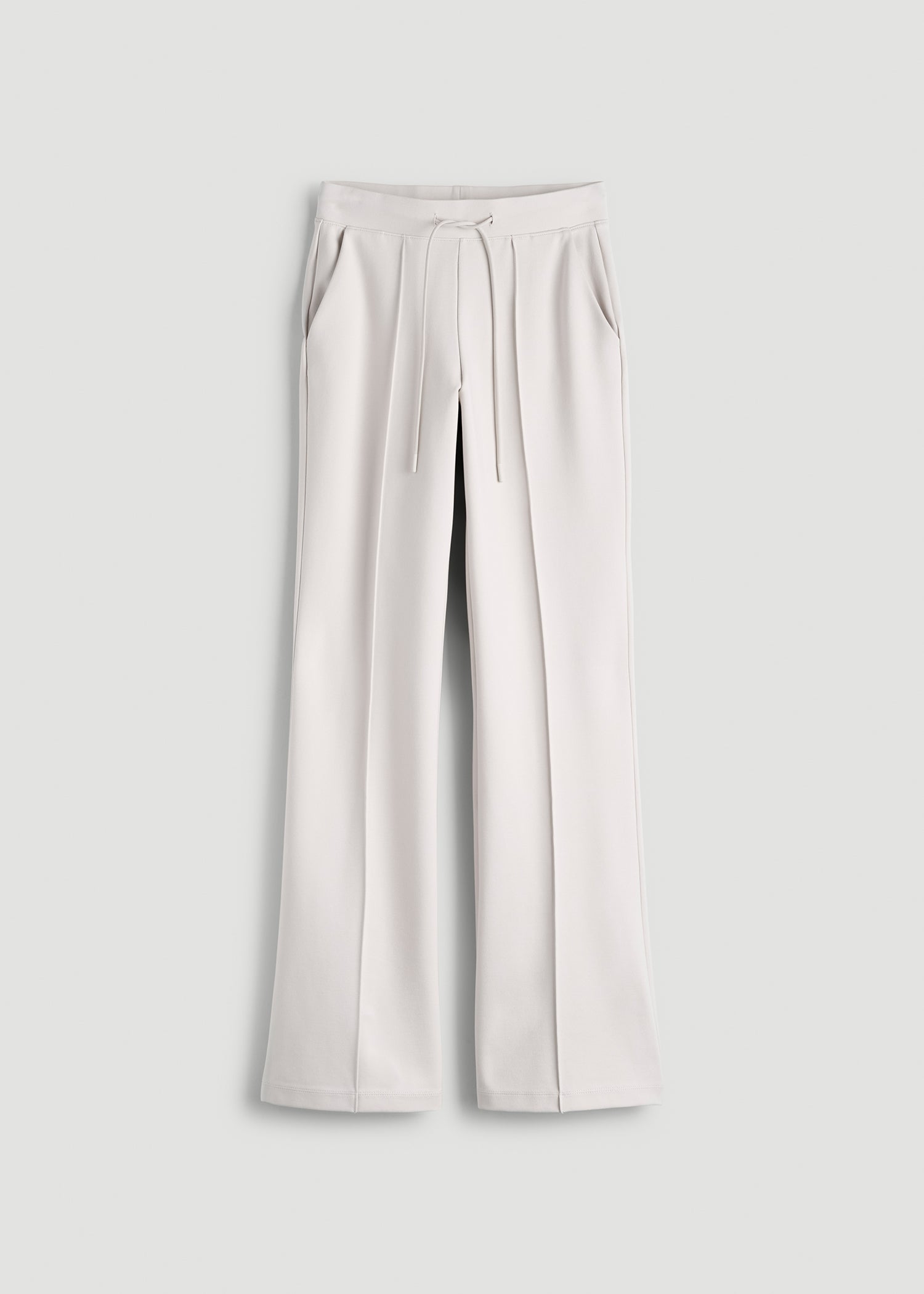 Flex Ponte Flare Pants with Drawcord for Tall Women in White Sand