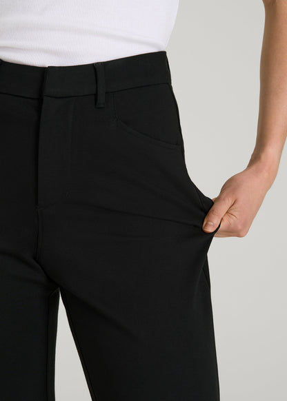 Flex Ponte Straight Leg Pants for Tall Women in Black
