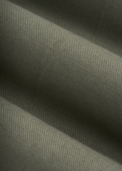 Stretch Cotton Linen Blend Pleated Shorts for Tall Women in Olive