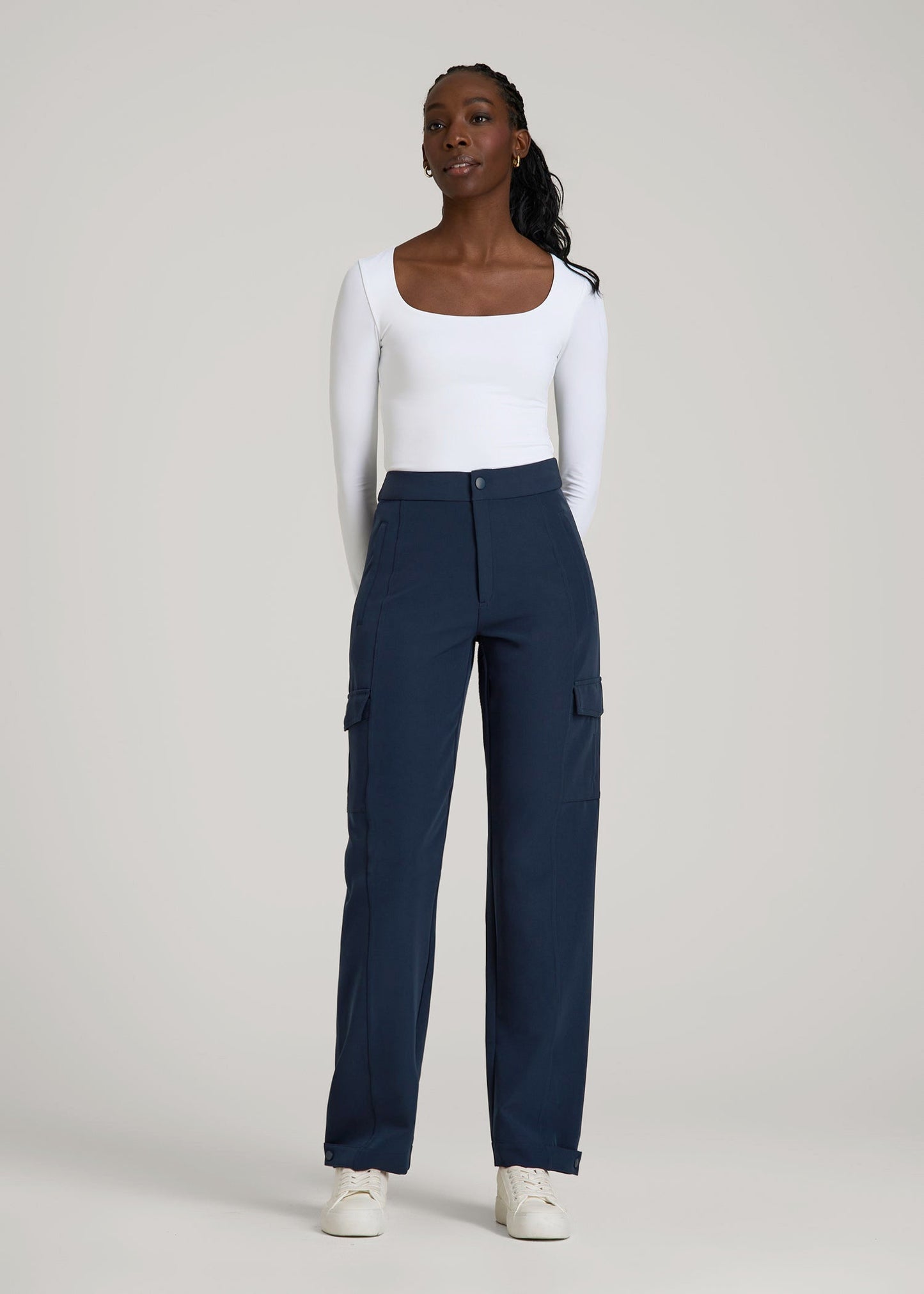 Traveler Cargo Pants for Tall Women in Navy